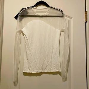Long sleeve top with sheer detail